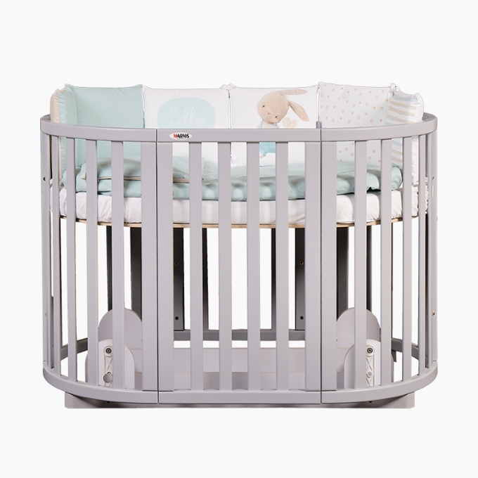 patut bebe forma rotunda din lemn